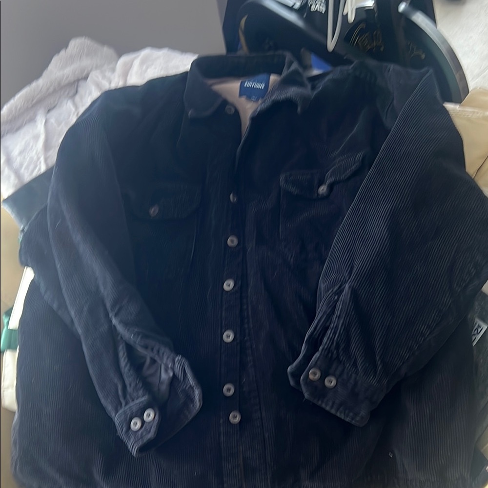 Levi's Black Lightweight Shirt Jacket with Corduroy Texture